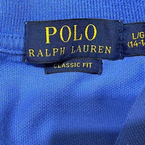 Polo Ralph Lauren Boy's Shirt (NO BUTTONS) Blue L Large Short Sleeve - Picture 5 of 8